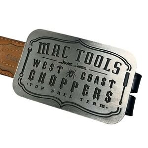 Mac Tools West Coast Choppers Jesse James Top Fuel Team Belt Buckle Leather 38